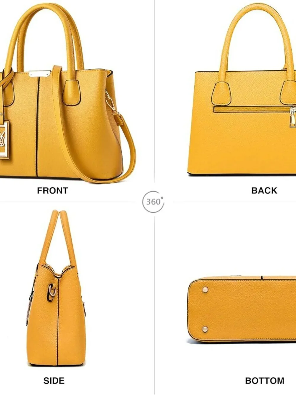 Women's D8 Yellow Shoulder Tote Bags Top Handle Satchel Purses and Handbags